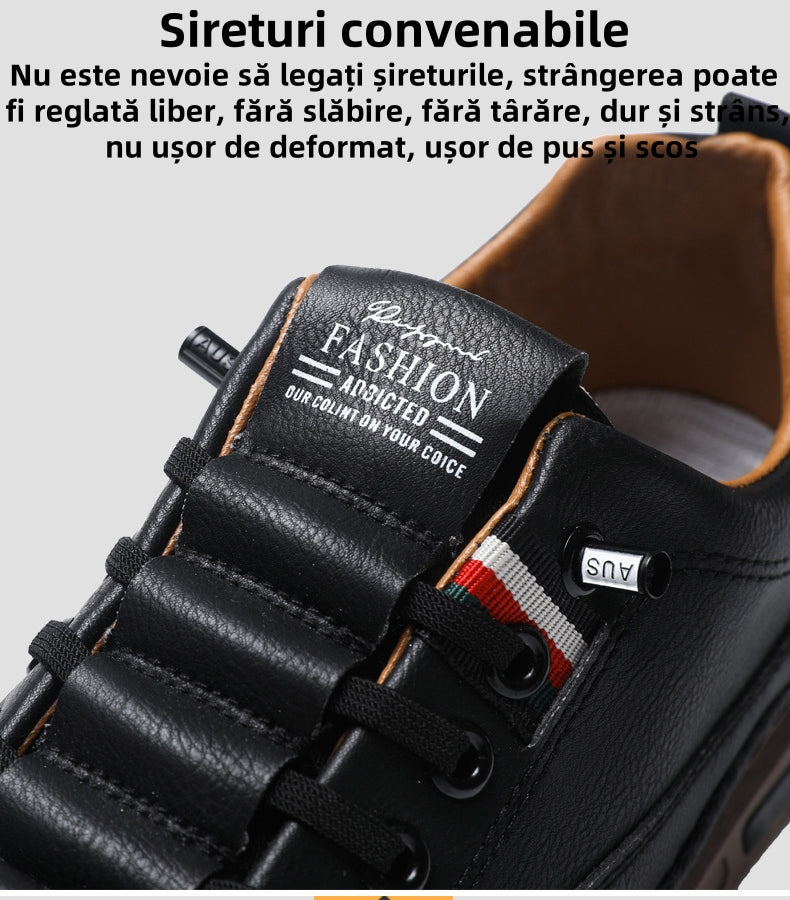 【🎁 70% reducere astăzi - Nu ratați!】Pantofi ortopedici din piele naturală, cu design ergonomic👞 - Ameliorează eficient durerile de picioare și fasciita plantară. Potriviti pentru plimbări lungi✅️