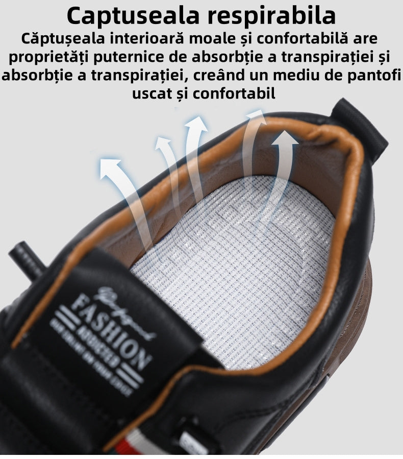 【🎁 70% reducere astăzi - Nu ratați!】Pantofi ortopedici din piele naturală, cu design ergonomic👞 - Ameliorează eficient durerile de picioare și fasciita plantară. Potriviti pentru plimbări lungi✅️