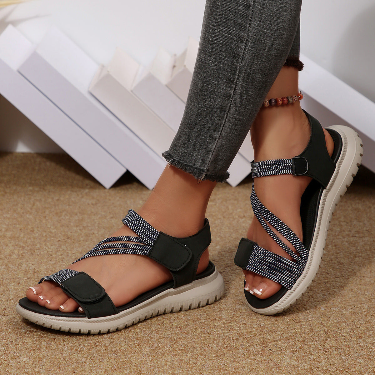 ⏰Ultima zi cu reducere de 70% - Nu rata ocazia!✅️Sandale confortabile cu suport pentru bolta plantară - Design ergonomic