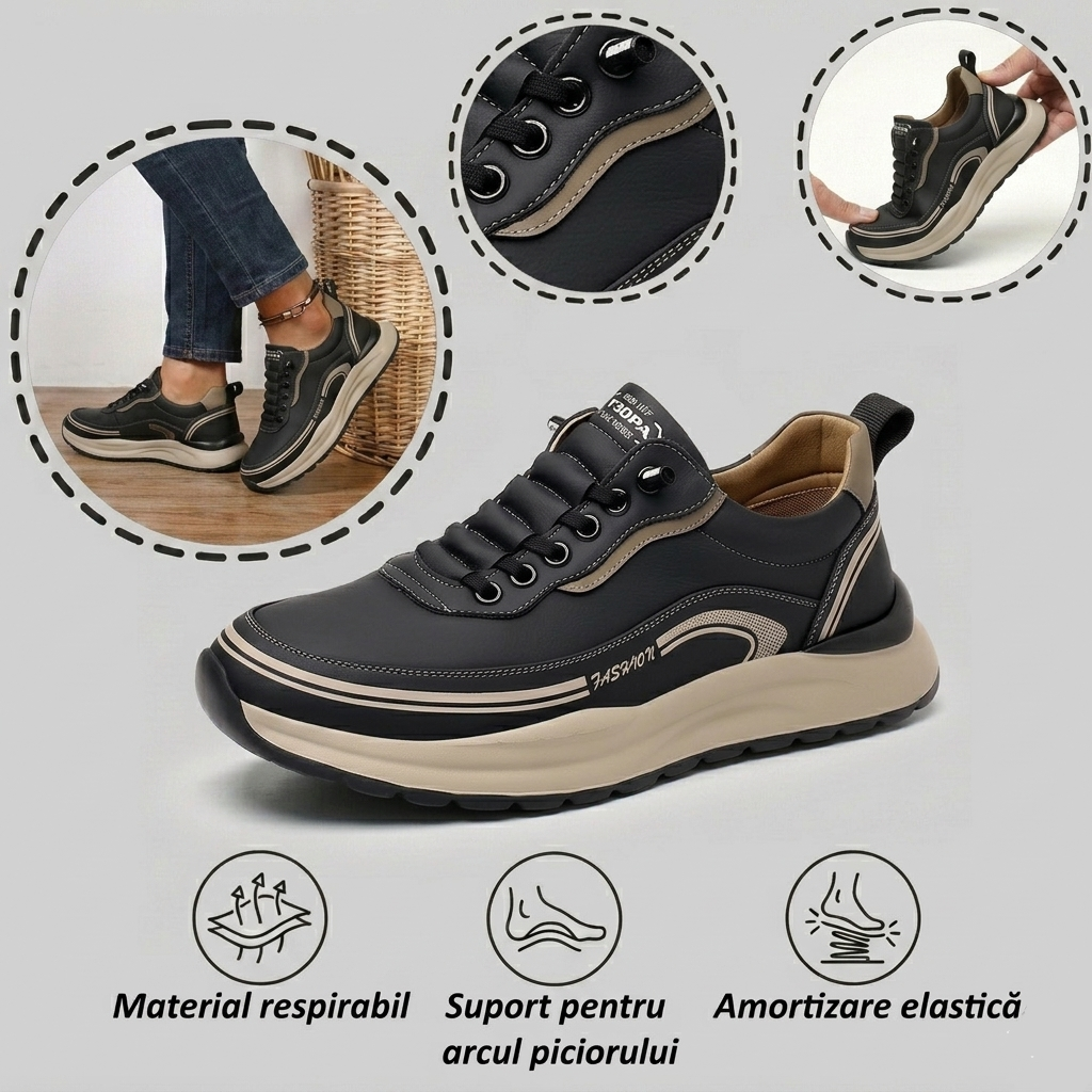 ⏰70% reducere astăzi - Nu ratați! Pantofi ortopedici cu design ergonomic, impermeabili și antiderapanți, confecționați manual din piele premium. 👞