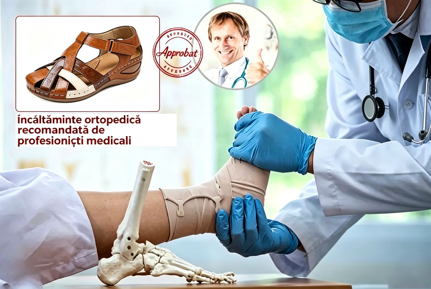 🔥Sandale ortopedice ergonomice — cu suport pentru arcul plantar pentru ameliorarea durerii de picior, stabilizarea călcâiului și reducerea instabilității la mers