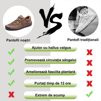【🔥50% reducere astăzi - nu o ratați】 Pantofi ortopedici cu design ergonomic - piele de înaltă calitate + cusut manual 👞