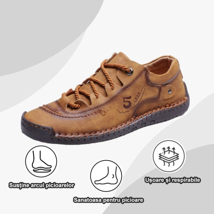 【🔥50% reducere astăzi - nu o ratați】 Pantofi ortopedici cu design ergonomic - piele de înaltă calitate + cusut manual 👞