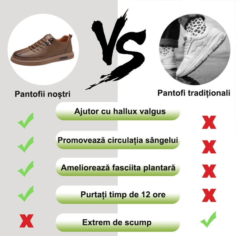 【🎁 70% reducere astăzi - Nu ratați!】Pantofi ortopedici din piele naturală, cu design ergonomic👞 - Ameliorează eficient durerile de picioare și fasciita plantară. Potriviti pentru plimbări lungi✅️