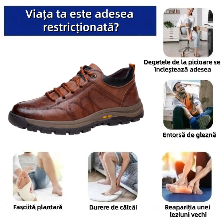 ⏰Reducere de 70% astăzi – Nu ratați ocazia!🐂Pantofi ortopedici din piele de vacă pentru bărbați, impermeabili și antiderapanti,🦶care ameliorează durerile de picioare.